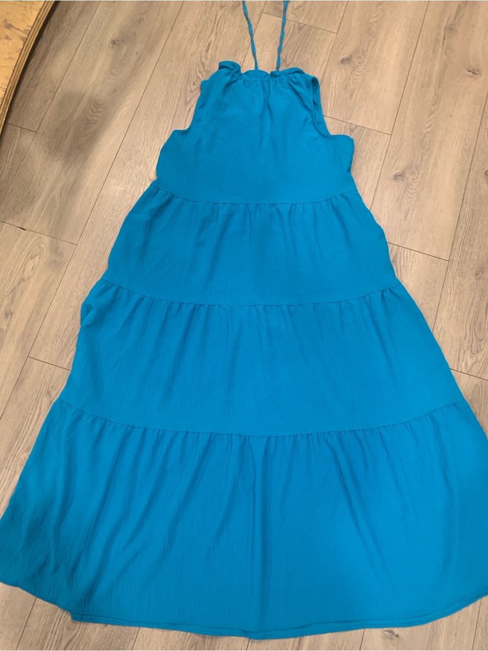 Max Studio Teal Sleeveless Midi Dress with Tassel Tie - Picture 5 of 5